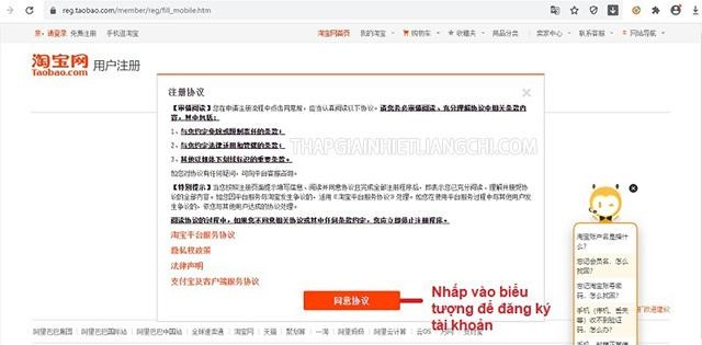 Link đăng ký Taobao
