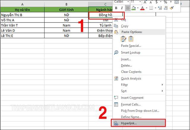 Cách tạo Hyperlink email trong Excel