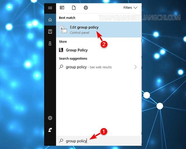 Tìm kiếm và nhấn chọn Edit Group Policy