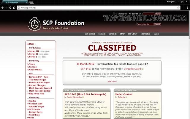 Trang web chính thức của tổ chức SCP
