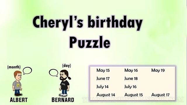 Bài toán tìm sinh nhật của Cheryl vô cùng hóc búa