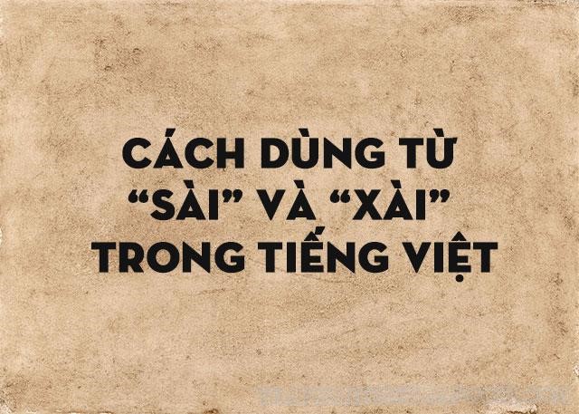 Cách dùng từ sài và xài trong tiếng Việt