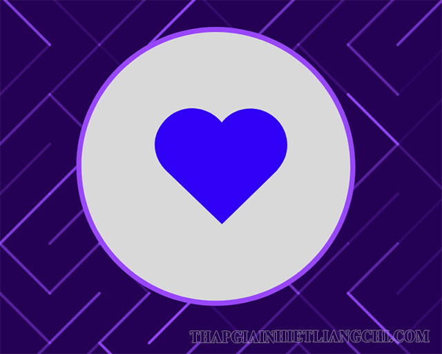 Biểu tượng trái tim màu xanh dương thể hiện sự quý mến, tin tưởng đối phương