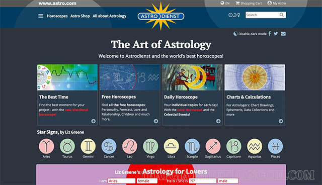 Bước 1 truy cập vào trang web Astro.com 