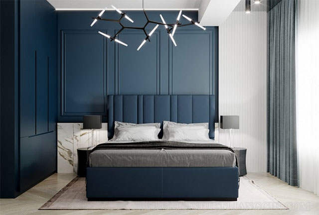 Ứng dụng màu chàm trong thiết kế nội thất phòng ngủ